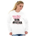 thumbnail image 3 of Retro This Mom Can Be A Bad Mutha Women Plus Size Crewneck Sweatshirt Brisco Brands 3X, 3 of 5