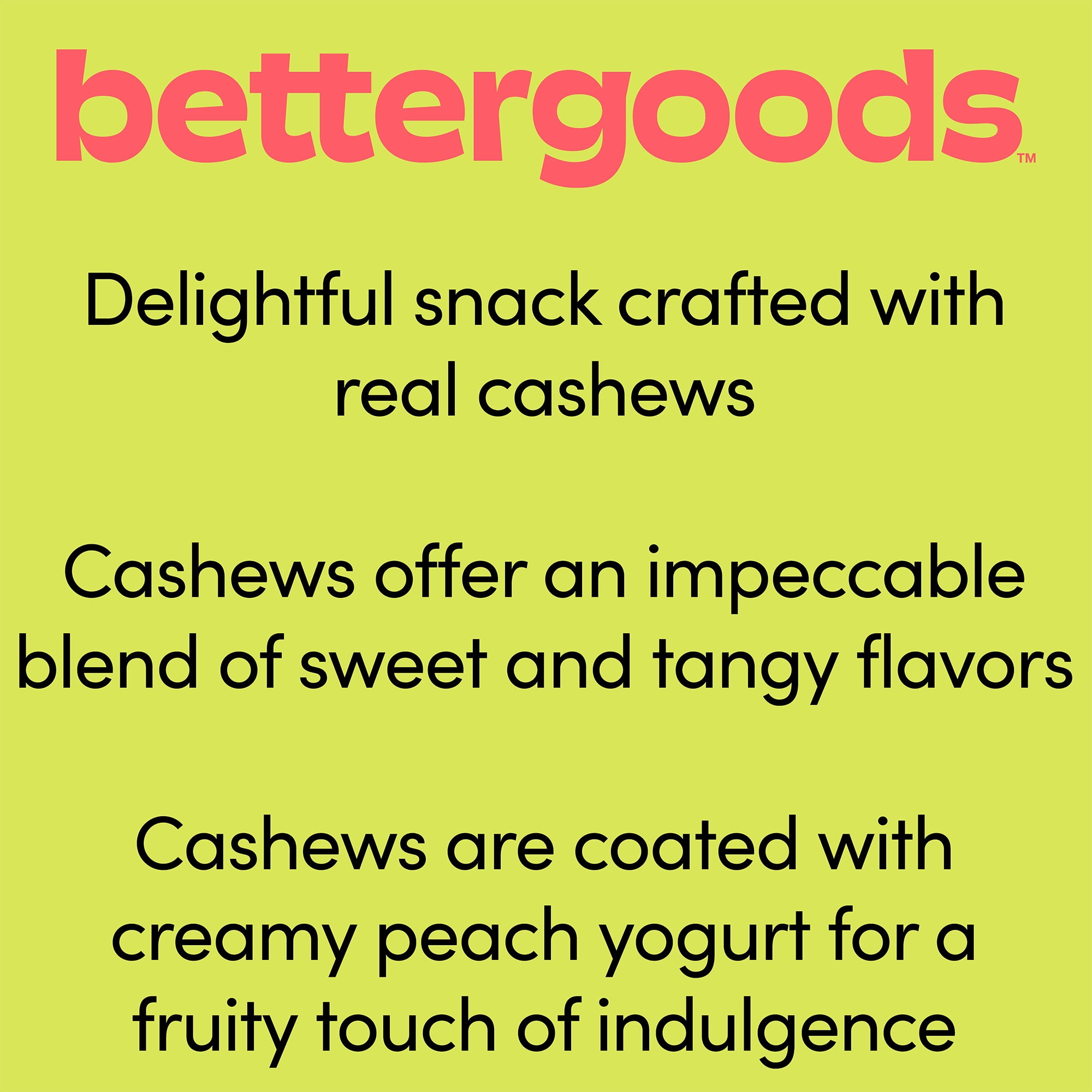bettergoods Peach Flavored Yogurt Covered Cashews with Real Cashews, 9.5 oz