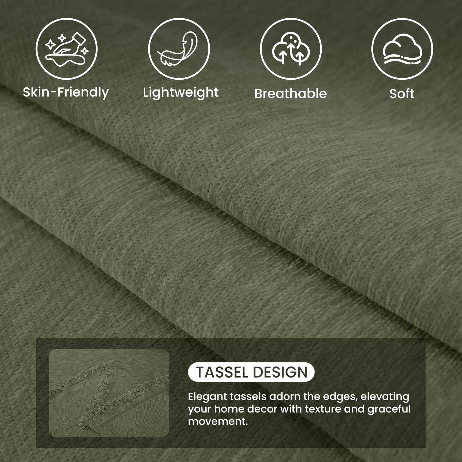 JIATER Sofa Cover Slipcover Couch Cover Durable Furniture Protector for Pets Home Decor 71"x102" Green