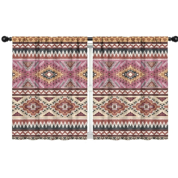 Blackout Kids Curtains,Pink Boho Tribal Diamonds and Triangles Pattern Childrens Insulated Curtains Set Of 2,Bedroom Essentials,Toddler Room Decor 42x54in(106x137cm)