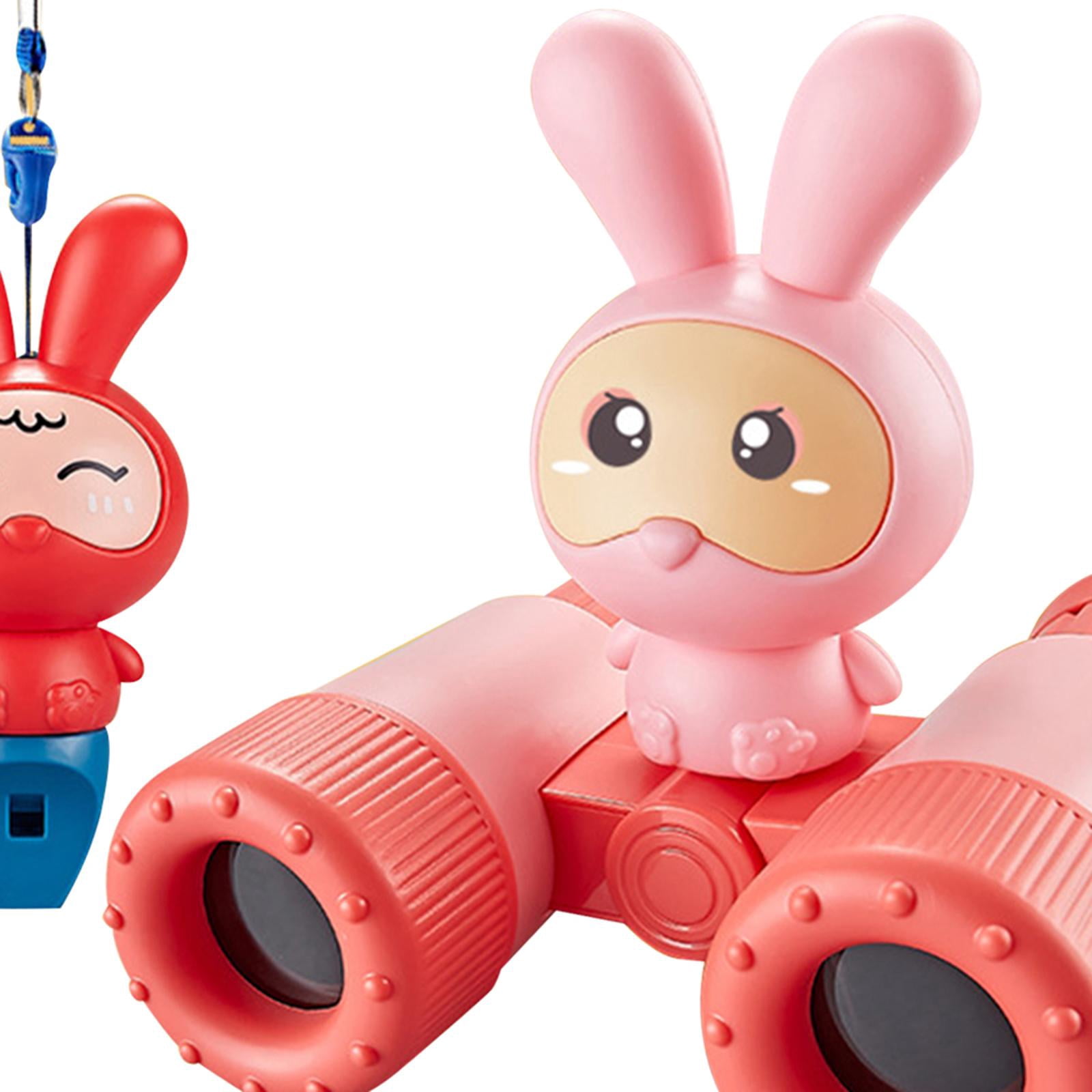 Binoculars Toy Adjustable Focus Cartoon for Boys And Girls Sightseeing Outdoor Red