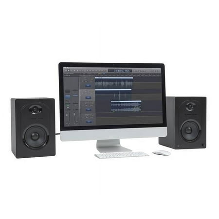 Samson - MediaOne 5.25" 40W 2-Way Powered Studio Monitors (Pair) - Black
