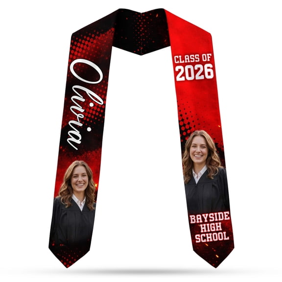 Custom Graduation Sash for Class of 2026 – Personalize with Name, School, and Photo