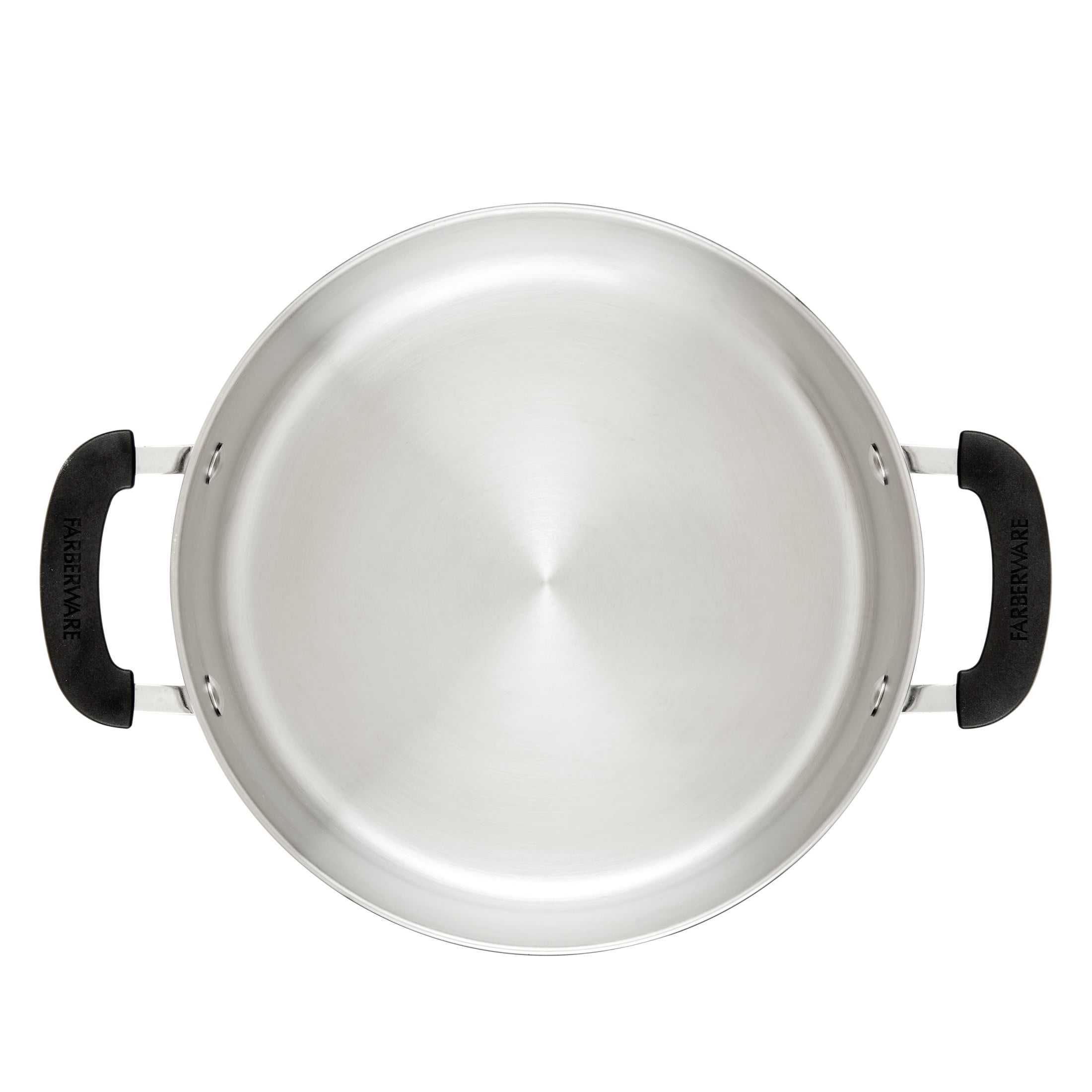 Farberware Brilliance 5 qt Stainless Steel Dutch Oven with Glass Lid, Induction Compatible, Dishwasher Safe