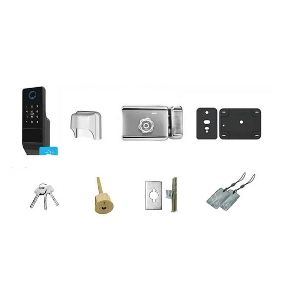 Waterproof Outdoor Smart IP65 Fingerprint Door Lock Digital IC Card Rim Electronic Motise Lock WiFi Knob ,Easy to Installation and Use