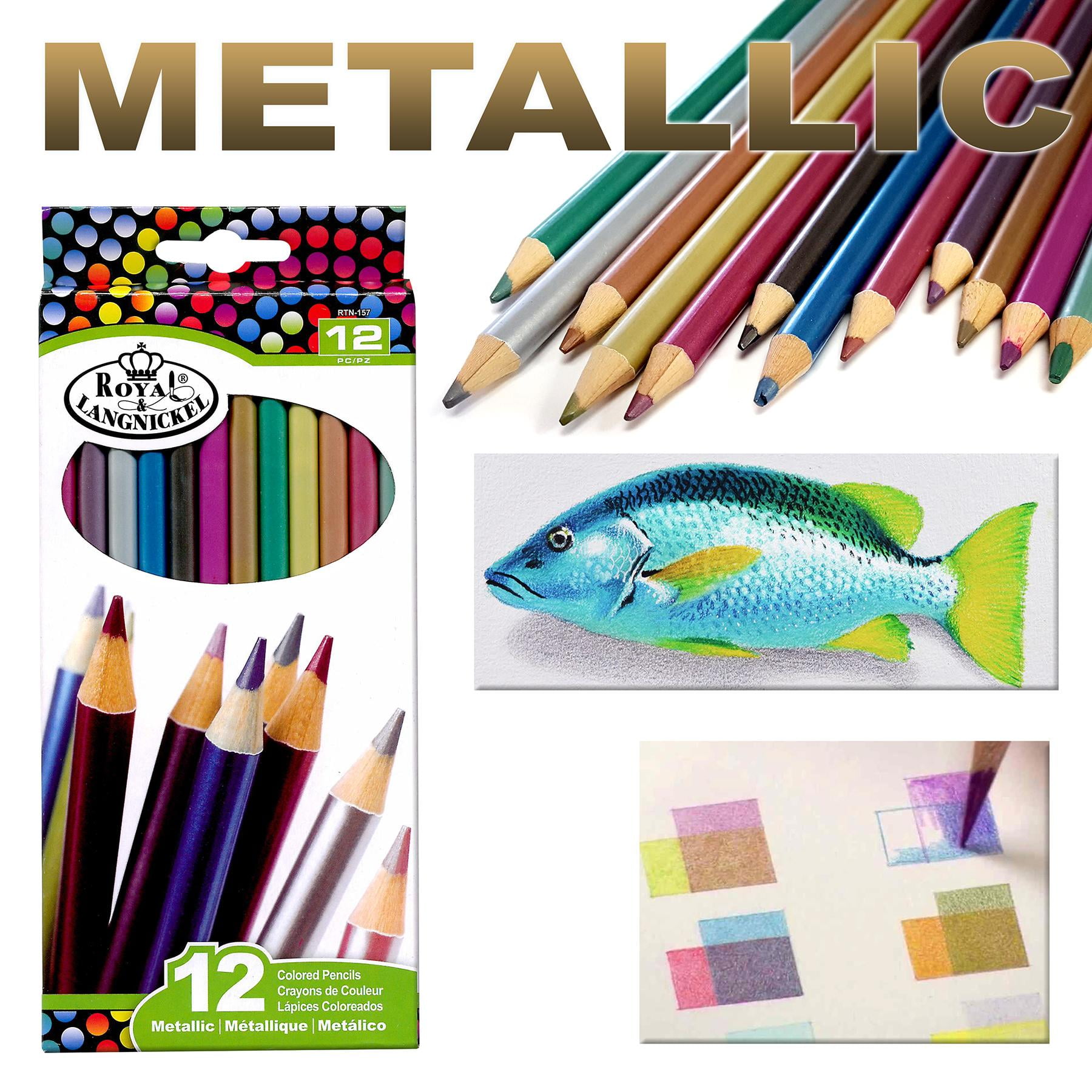 Royal Langnickel Metallic Colored Pencils, 12 Count