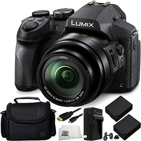 Panasonic Lumix DMC-FZ300 Digital Camera 8PC Accessory Kit. Includes 2 Replacement BLC-12 Batteries + AC/DC Rapid Home & Travel Charger + Micro HDMI Cable + Carrying Case + Microfiber Cleaning
