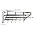 thumbnail image 2 of Wall Mounted Pot Rack 24 Inch Metal Pot Pan Storage Shelf Holder with 10 Hook for Home Kitchen Black, 2 of 21