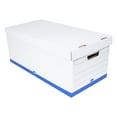 thumbnail image 3 of Office Depot® Brand Medium Quick Set Up Corrugated Storage Boxes, Letter Size, 24" x 12" x 10", 60% Recycled, White/Blue, 3 of 3