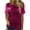 Hot Pink A, variant on TAGOLD Womnes Plus Size Tops,Women's New Solid Color Sequined Velvet Patchwork V-neck Short Sleeved T-shirt