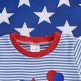 thumbnail image 4 of NOLDARES Patriotic Toddler Boy Outfit Short Sleeve T-Shirt + Elastic Waist Shorts with Pockets 2-Piece Summer Set Independence Day American Flag Print(Blue,2-3 Y), 4 of 6