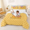 thumbnail image 3 of Catabedysis Waffle Grid Print Full Size Comforter Sets For Boys,Ice Cream Monogrammed E Design Bedding Comforter Set,Colorful Stars Reversible,3-Piece,1 Comforter and 2 Pillowcases, 3 of 7