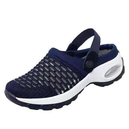 

FRSASU Women s Slippers Clearance Women s Shoes Low-top Flying Woven Socks Lightweight Lazy Walking Shoes Flying Woven Slippers Dark Blue 5.5(36)