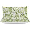 thumbnail image 3 of HAHDAXIA Plant Green Pattern Bedding Solid Comforter Set for All Seasons,3 Pieces(1 Comforter+2 Pillowcases),Soft Microfiber Bedding Set Twin(86"x70"), 3 of 7