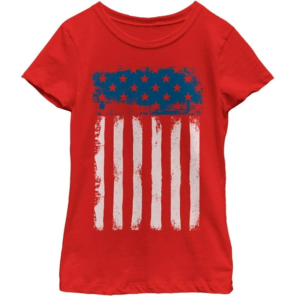 LOST GODS Girls Fourth of July Streak American Flag T-Shirt