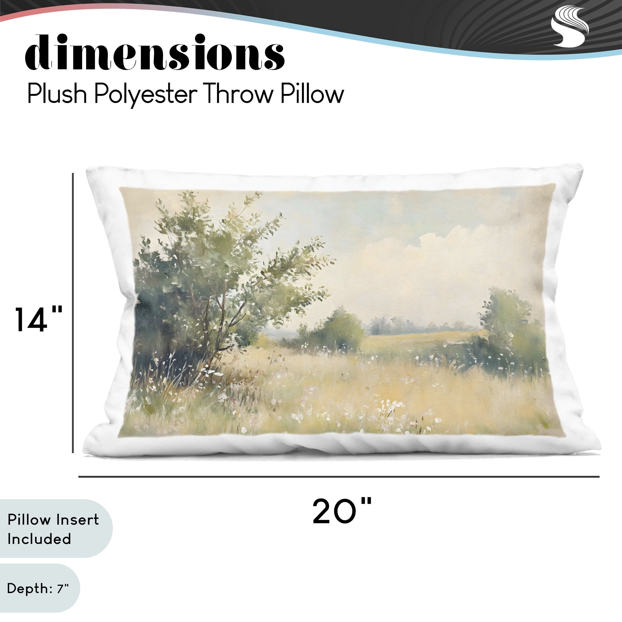Stupell Industries Summer Meadow in Soft Light Decorative Printed Throw Pillow, design by Creative Studio, 14 x 7 x 20