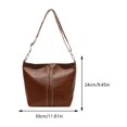 thumbnail image 2 of Bolso bandolera Retro para mujer, bolso bandolera de moda de Color sólido de cuero PU de gran capacidad, 2 of 8