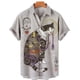 thumbnail image 2 of Camisas japonesas de gato bushido para hombres, ropa con estampado 3D, camisas hawaianas de playa, blusas de manga corta Y2K, ropa vintage, blusa con solapa, 2 of 5