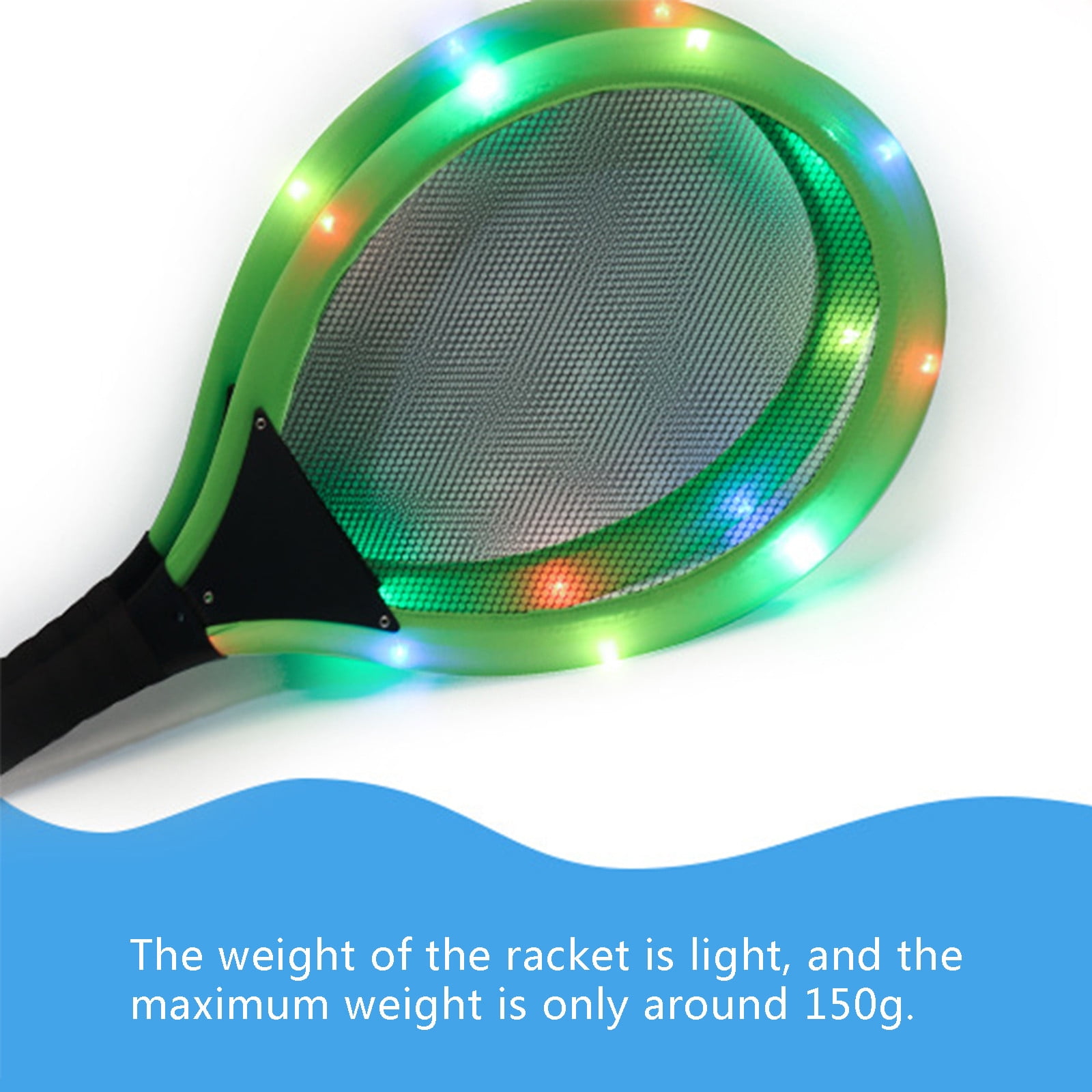 Outdoor Luminous Badminton Racket,Badminton Set with 2 Player Grip Tapes,Family Entertainment Outdoor Night Light Training LED Badminton Racket Sets Sport,Park, Backyard, Lawn, Beach, Camping