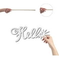 thumbnail image 3 of Laser Cut Basswood Wall Sculpture for Home Decoration Kitchen Supplies Word Hello White 120x300x5mm, 3 of 9