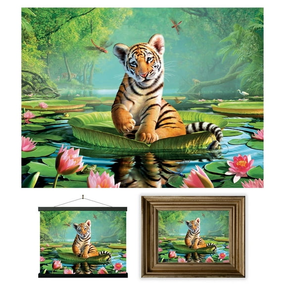 3D LiveLife Lenticular Wall Art – Tiger Lily by Deluxebase | 3D Jungle Art by Jerry LoFaro