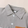 thumbnail image 7 of Bysome Toddler Boy Outfit Size 2 Years-3 Years Blend Short Sleeve Shirt Set Casual Summer Two Piece Outfit With Collar Solid Colors Grey Boy Outfit Set, 7 of 7