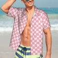 thumbnail image 5 of KLL Men's Hawaiian Shirt Short Sleeve Button Down Beach Shirts-Irregular Plaid, 5 of 5