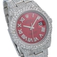 thumbnail image 3 of Pre-Owned Rolex Datejust 41MM 116300 Red Roman Diamond Dial Diamond Bezel Stainless Steel Full Diamond Oyster Bracelet, 3 of 8