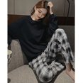 thumbnail image 3 of Pijama con almohadilla para el pecho para mujer, primavera y otoño, manga larga, color liso, a rayas, verano y otoño, ropa de casa, traje de marea invernal, 3 of 5