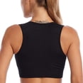 thumbnail image 3 of Women's Ribbed Workout Yoga High Waisted Leggings Short Sleeve Crop Top with Padded Stretch Sports Bra, 3 of 5