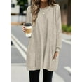 thumbnail image 4 of Long Sleeve Shirts for Women Long Sweaters with Pockets Tunic Tops Loose Fit Apricot XL, 4 of 8