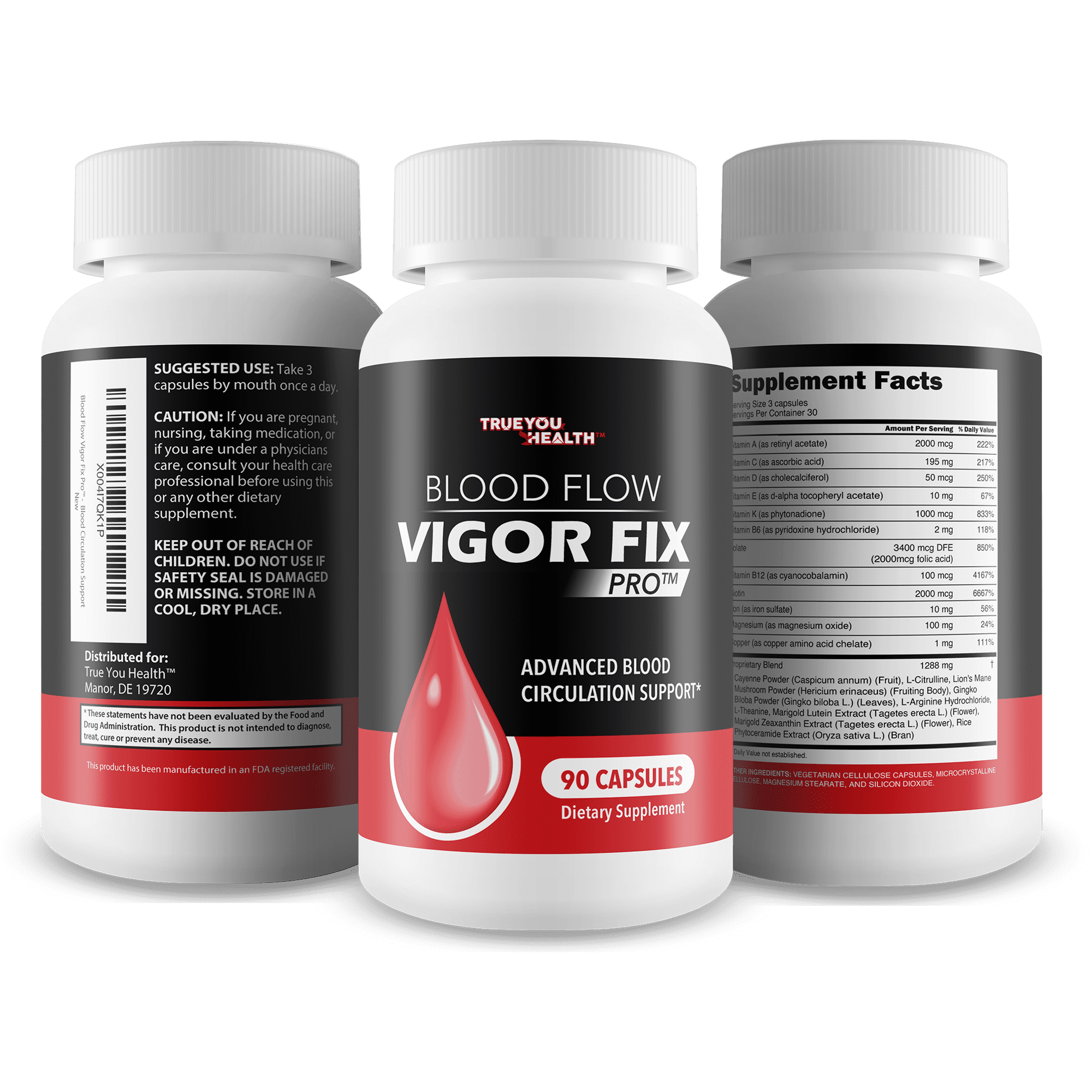 Blood Flow Vigor Fix Pro - Our Best Blood Flow Supplement for Men - Poor Circulation Supplements - Blood Circulation Supplements for Men to Increase Blood Flow - Healthy Blood Flow - Men Blood Flow