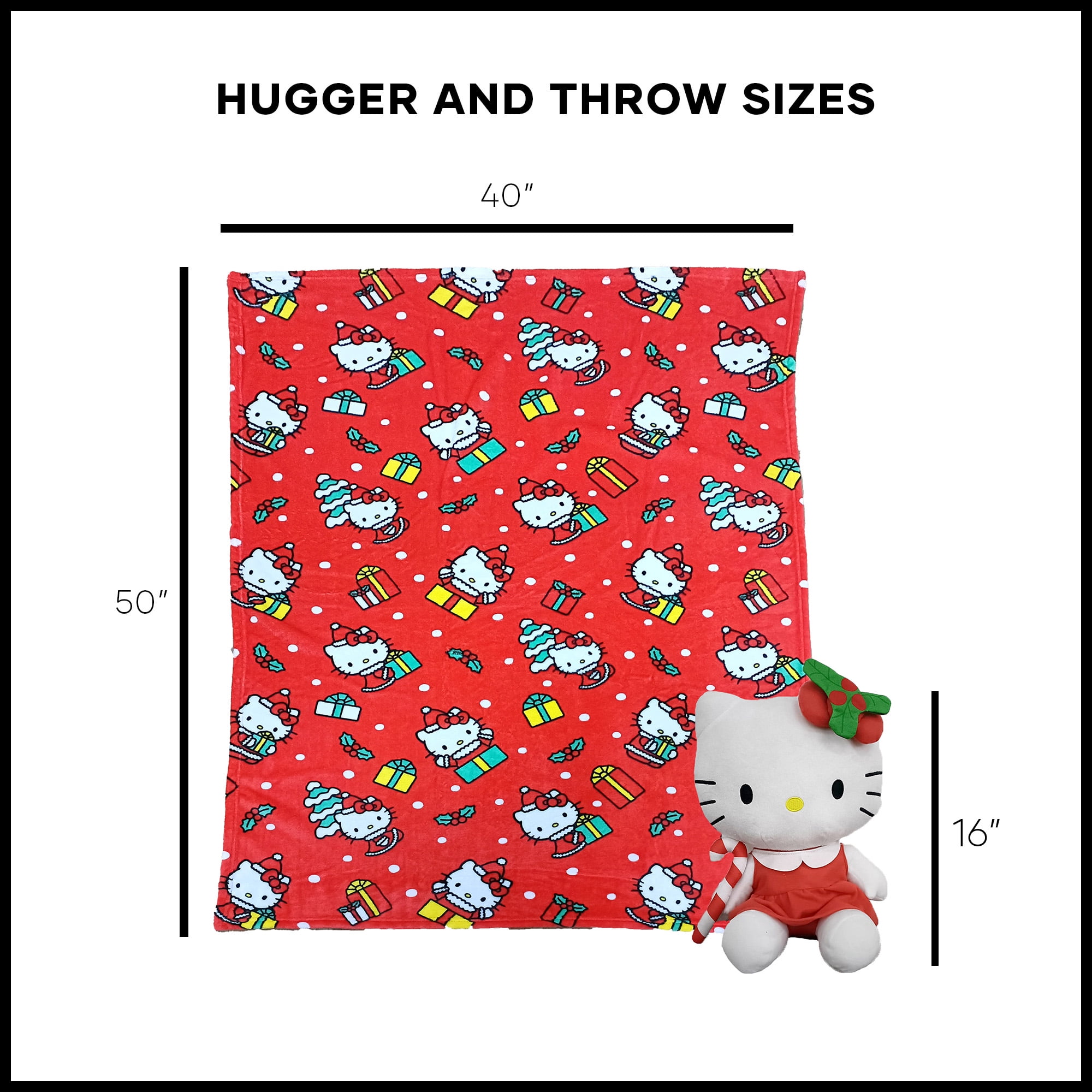 Hello Kitty Gifty Kitty Hugger Pillow & Silk Touch Throw Blanket Set 40×50 Inches