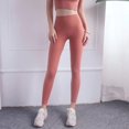 thumbnail image 1 of Pantalones de yoga adelgazantes de cintura alta y cadera color melocotón para mujer, ajustados, de estilo europeo y americano, sin vergüenza, 1 of 6