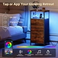 thumbnail image 5 of Eunos Dresser for Bedroom, 4 Drawer Nightstand with Charging Station, LED and Open Shelf, Wood Grain Print, 5 of 8
