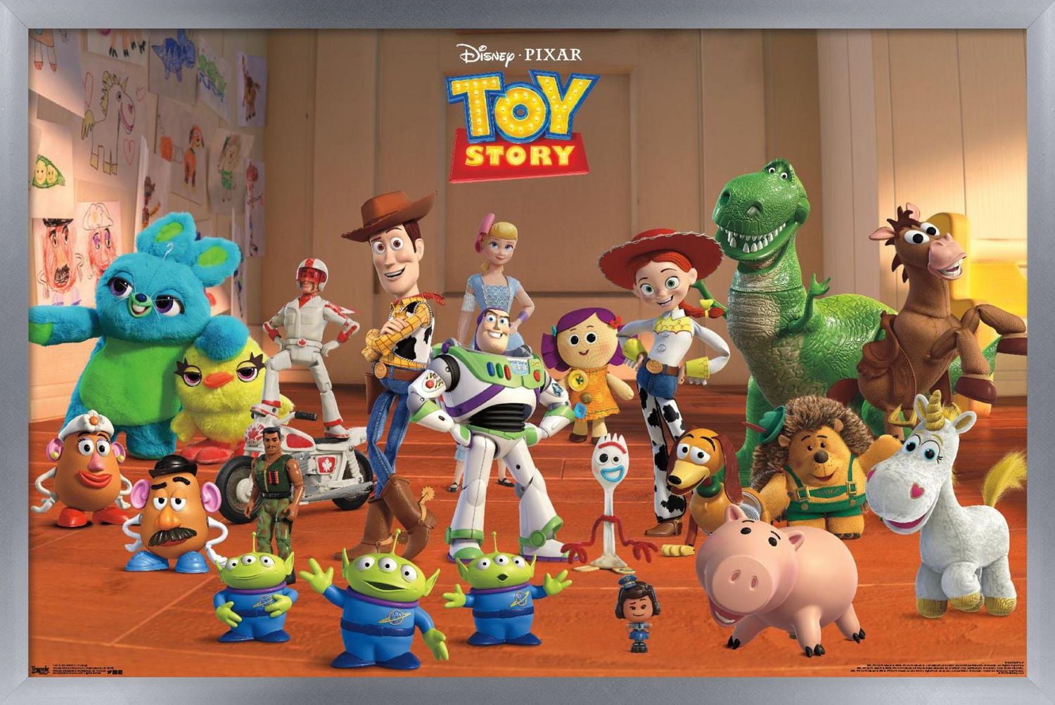 Disney Pixar Toy Story 4 - Collage Wall Poster, 22.375" x 34" Framed