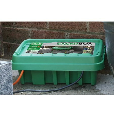 - Medium Green Weatherproof Indoor Outdoor Electrical Cord Connection Enclosure...