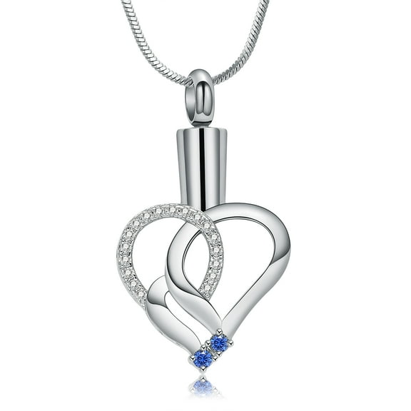 Love Infinity Heart to Heart Urn Pendant Cremation Jewelry for Ashes Holder Memory Necklace Memorial Jewelry