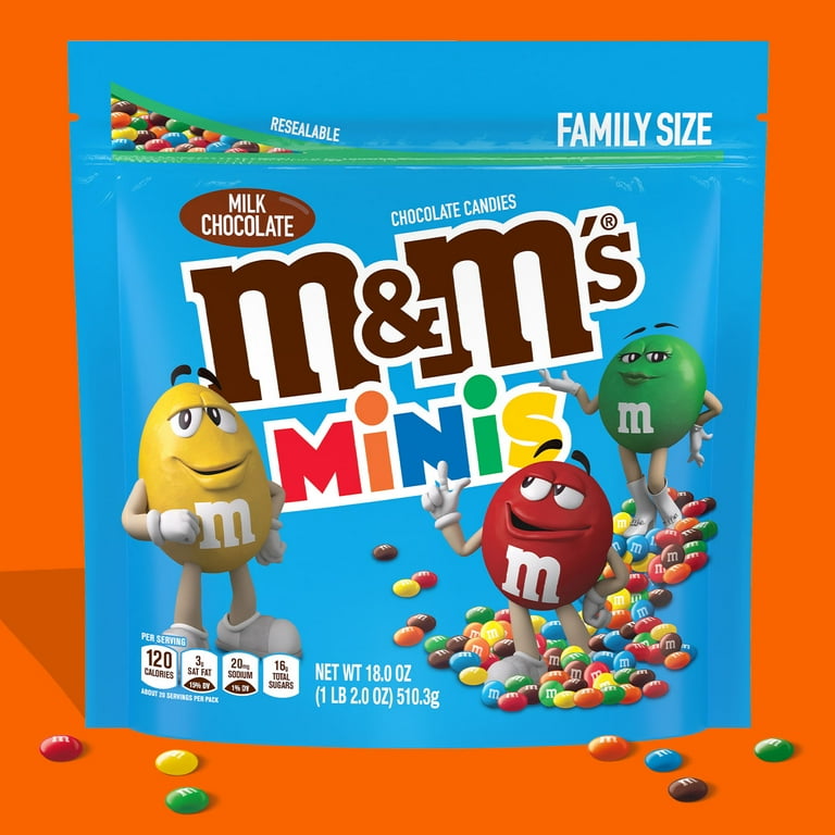 M&M's Minis Milk Chocolate Candy, Family Size Bulk Bag - 16.9 oz