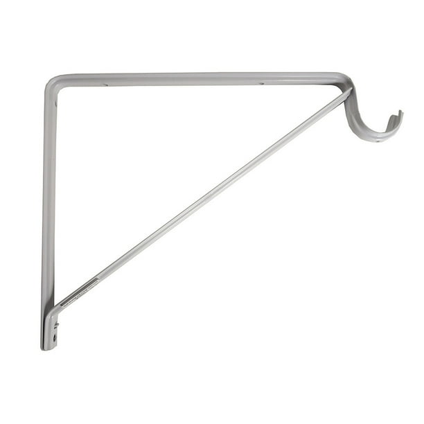 Design House 206011 Shelf Rod Bracket With Hook 11", White Walmart