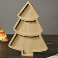 thumbnail image 4 of Bandeja de madera para servir, con forma de árbol de Navidad, para charcutería y postres (árbol puntiagudo dividido), 4 of 7