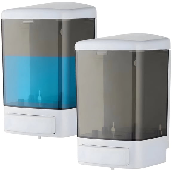 2 Pcs Bathroom Soap Dispenser, Wall Mounted Soap Dispenser, ABS Plastic, 1000 ml/33.8 oz Capacity, Dual Pack for Versatile Use