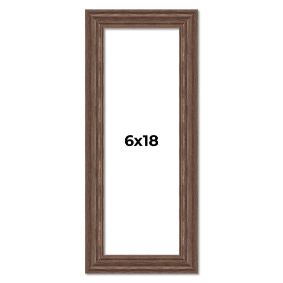 6x18 Frame Brown Farmhouse Solid Wood Picture Frame Width 1.5 Inches | Interior Frame Depth 0.5