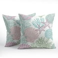thumbnail image 2 of Nautical Coastal Throw Pillow Covers 18x18 Inch Summer Beach Theme Outdoor Pillow Covers Set of 2 Ocean Seashell Coral Starfish Pillow Cases Cotton Linen Cushion Covers for Couch Bed Sofa Home Decor, 2 of 4