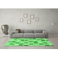 thumbnail image 3 of Ahgly Company Indoor Rectangle Checkered Emerald Green Modern Area Rugs, 5' x 7', 3 of 4