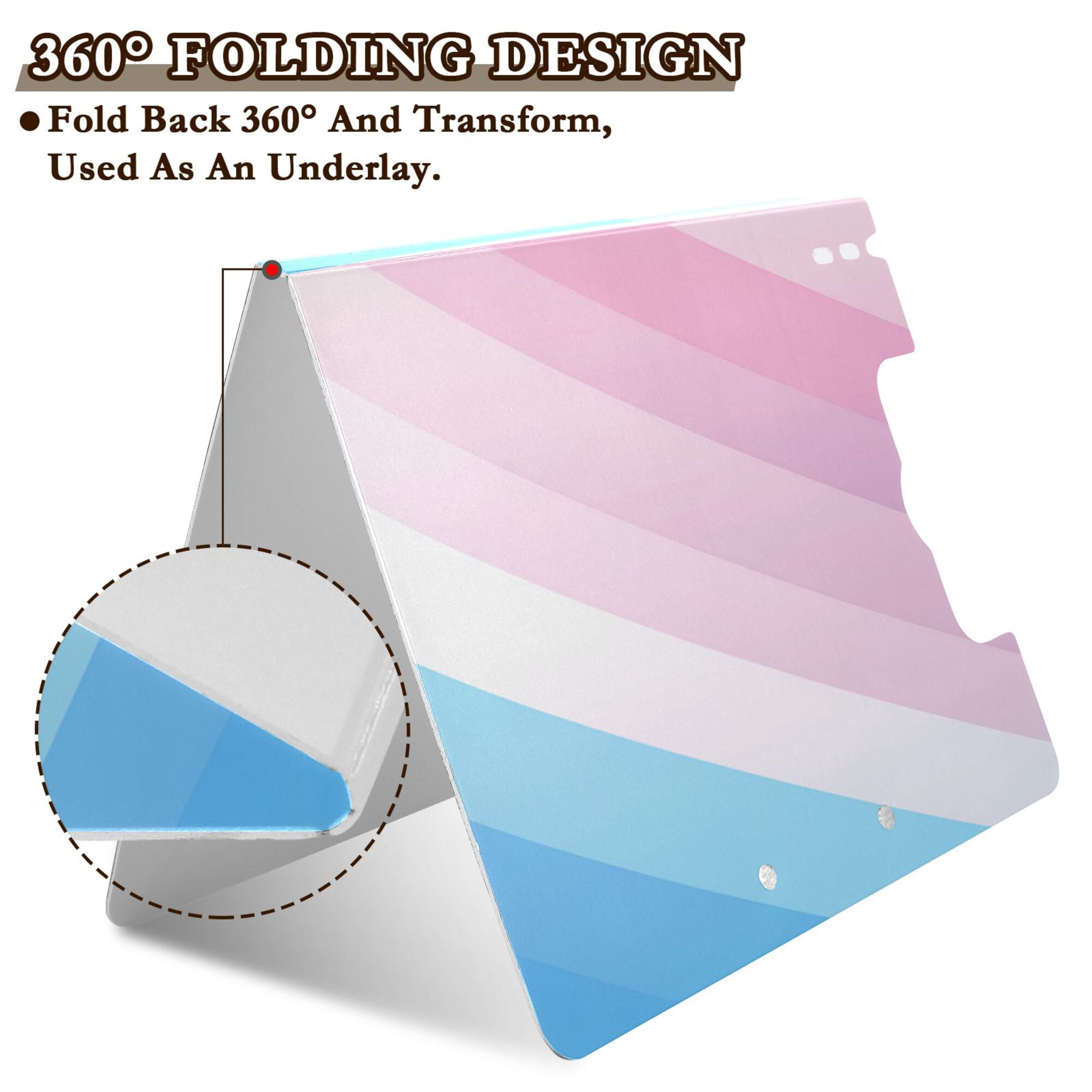 FORMRS A4 Clipboard Folder with Pen Holder Horizontal Foldable School Office Binder, Pink Gradient