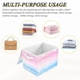 thumbnail image 6 of Yayeee Collapsible Storage Bin with Lid Fabric Closet Decorative Basket with Handles, Light Pink Stripes, 6 of 7