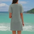 thumbnail image 4 of CaiJunJia Summer Dresses for Women 2025 V Neck T Shirt Dress Short Sleeve Sundress Holiday Casual Beach Frock, 4 of 7