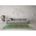 thumbnail image 3 of Ahgly Company Indoor Rectangle Oriental Turquoise Blue Traditional Area Rugs, 8' x 10', 3 of 4