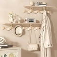 thumbnail image 3 of Wall Mount Storage Rack Non-Perforated Carbon Steel Organizer,Adhesive Key Holder,Space-Saving Home Office Solution,Grey White, 3 of 7